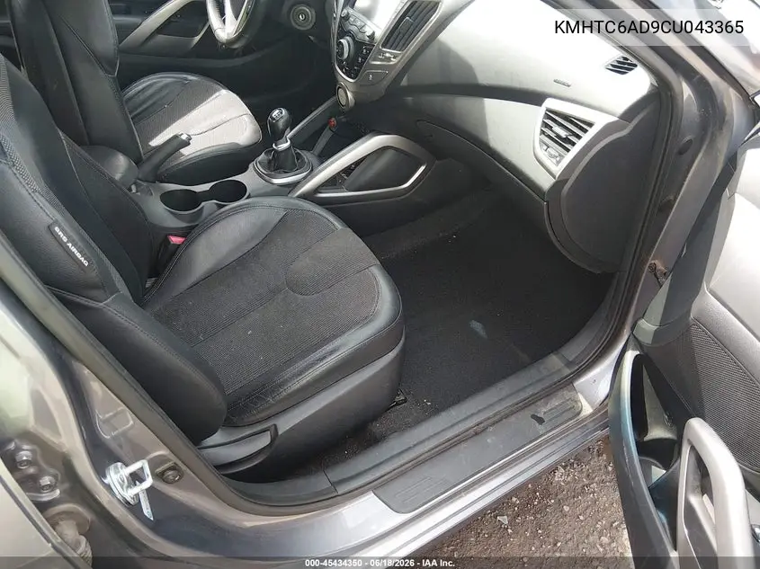 2012 Hyundai Veloster Base W/Black VIN: KMHTC6AD9CU043365 Lot: 45434350