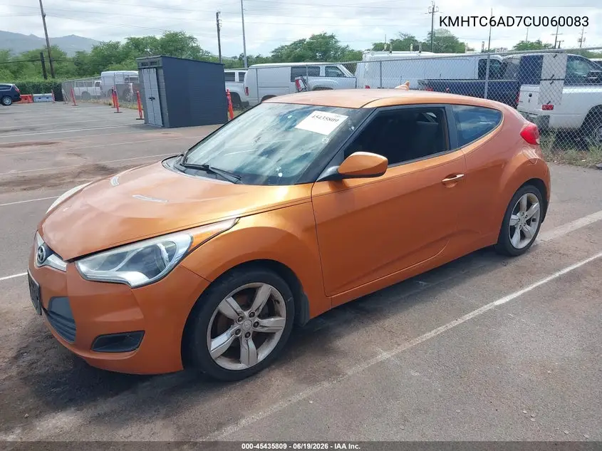 2012 Hyundai Veloster Base W/Black VIN: KMHTC6AD7CU060083 Lot: 45435809