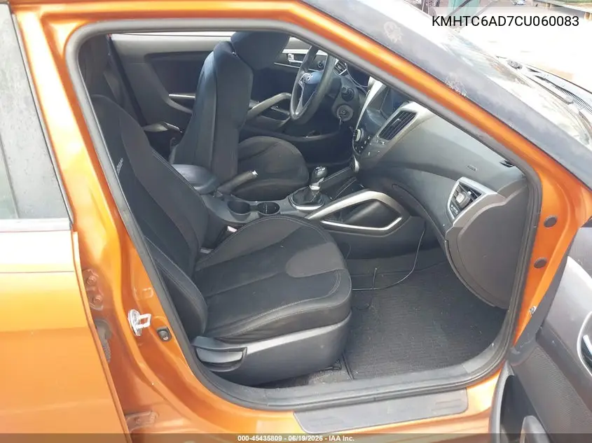2012 Hyundai Veloster Base W/Black VIN: KMHTC6AD7CU060083 Lot: 45435809