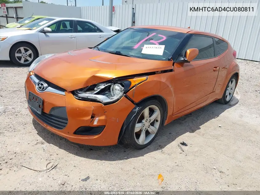 2012 Hyundai Veloster Base W/Black VIN: KMHTC6AD4CU080811 Lot: 45537835