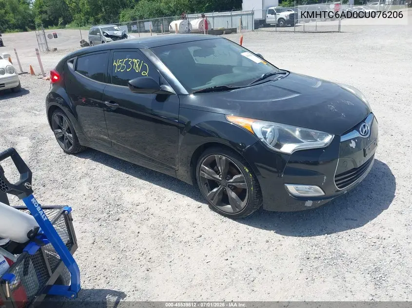 2012 Hyundai Veloster Base W/Gray VIN: KMHTC6AD0CU076206 Lot: 45539812