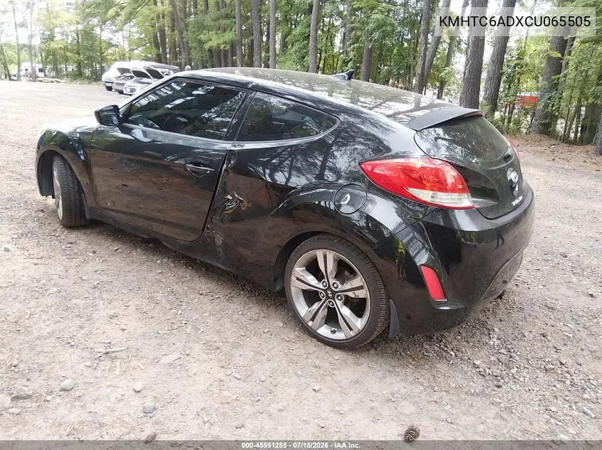 2012 Hyundai Veloster Base W/Black VIN: KMHTC6ADXCU065505 Lot: 45591255