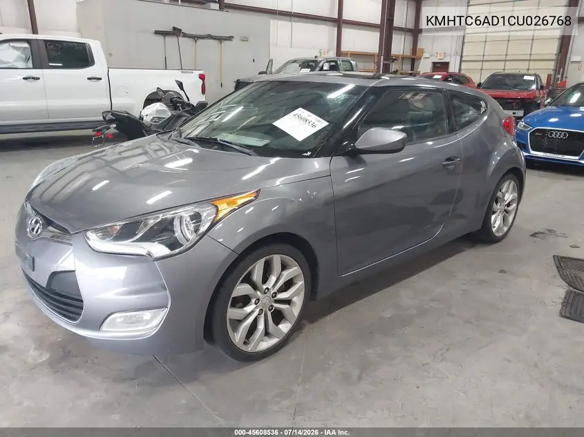 2012 Hyundai Veloster Base W/Black VIN: KMHTC6AD1CU026768 Lot: 45608536