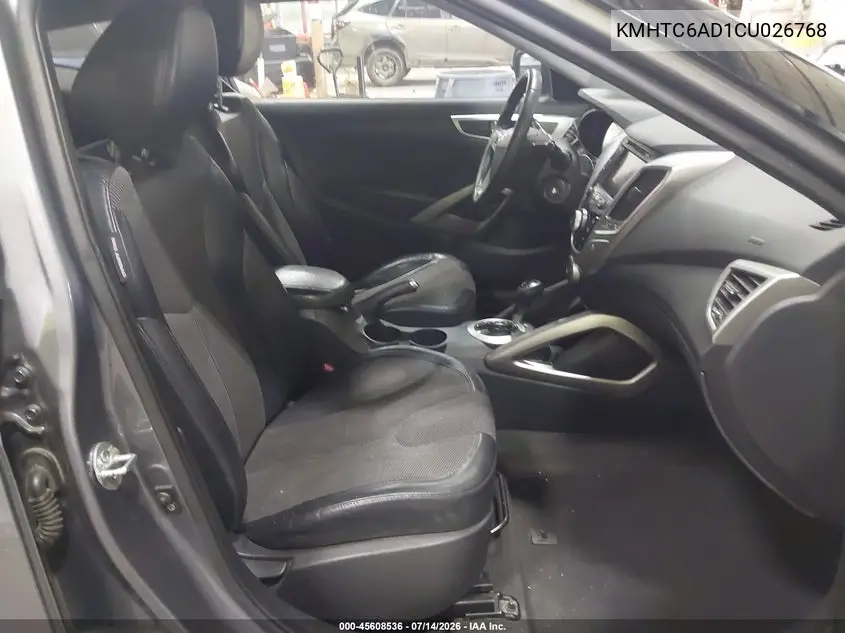 2012 Hyundai Veloster Base W/Black VIN: KMHTC6AD1CU026768 Lot: 45608536