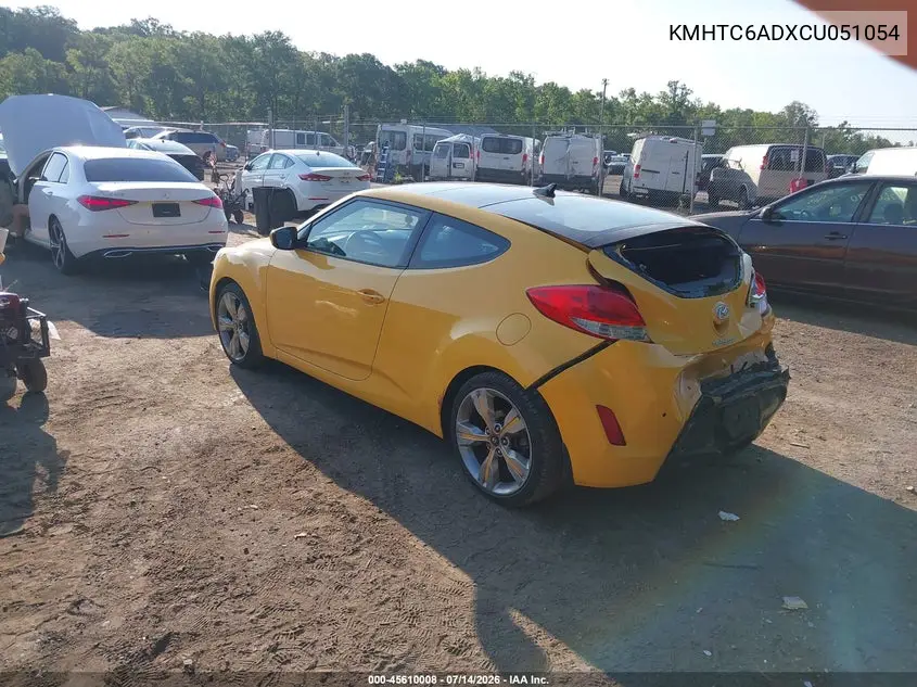 2012 Hyundai Veloster Base W/Black VIN: KMHTC6ADXCU051054 Lot: 45610008