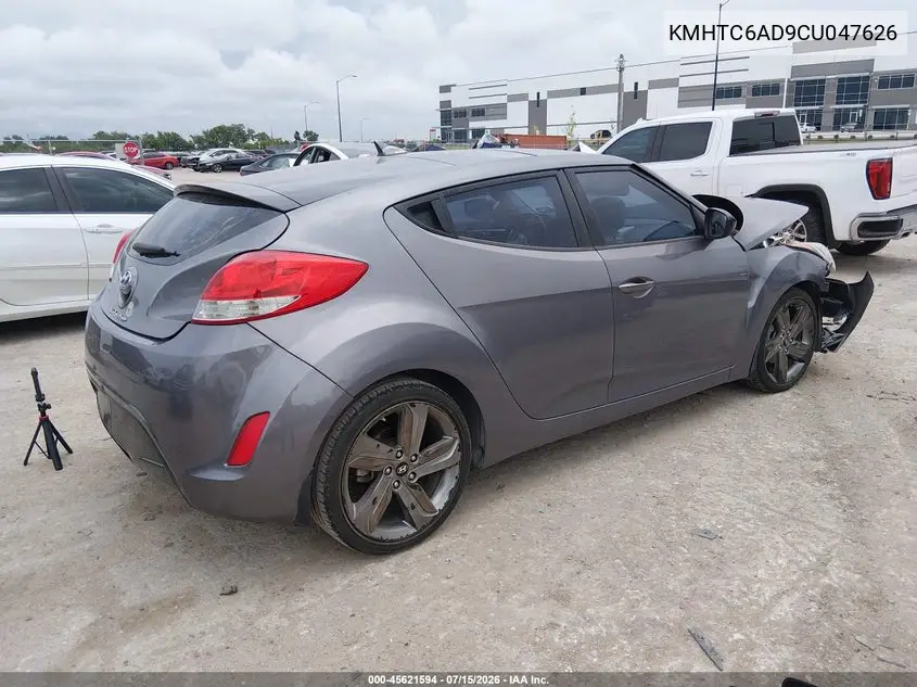2012 Hyundai Veloster Base W/Black VIN: KMHTC6AD9CU047626 Lot: 45621594