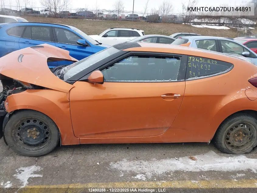 2013 Hyundai Veloster VIN: KMHTC6AD7DU144891 Lot: 12490288