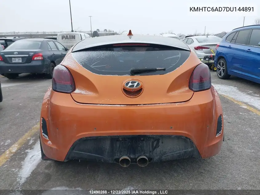 2013 Hyundai Veloster VIN: KMHTC6AD7DU144891 Lot: 12490288