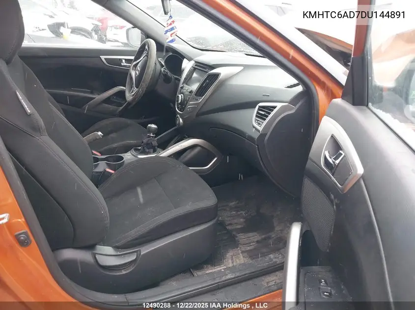 2013 Hyundai Veloster VIN: KMHTC6AD7DU144891 Lot: 12490288
