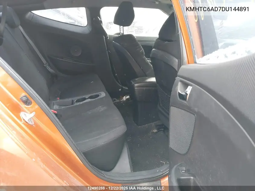 2013 Hyundai Veloster VIN: KMHTC6AD7DU144891 Lot: 12490288
