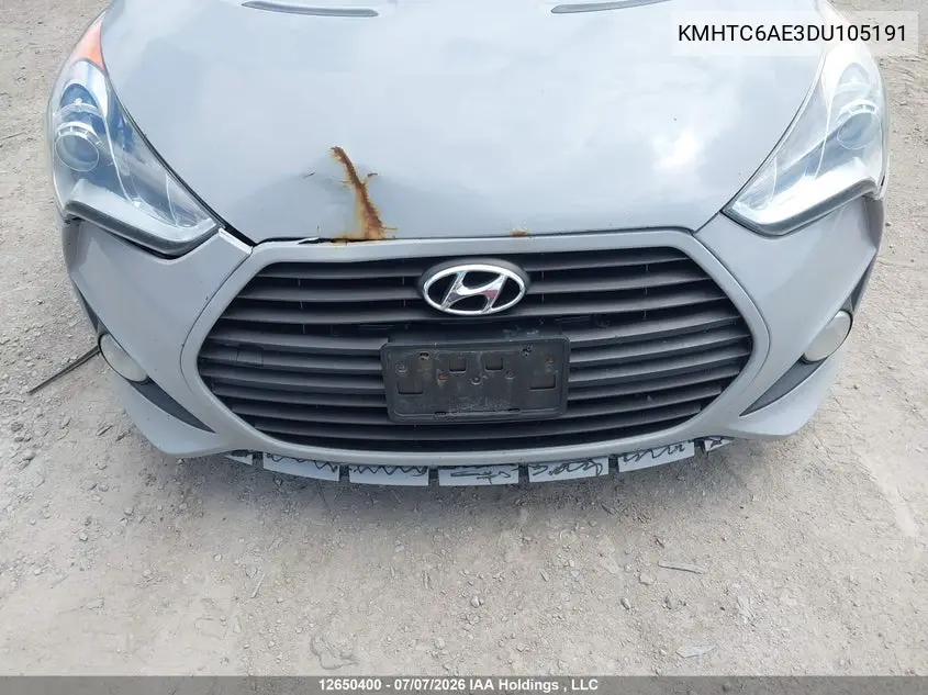 2013 Hyundai Veloster VIN: KMHTC6AE3DU105191 Lot: 12650400