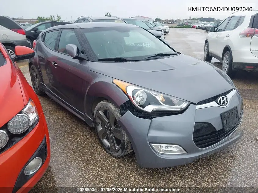 KMHTC6AD4DU092040 2013 Hyundai Veloster