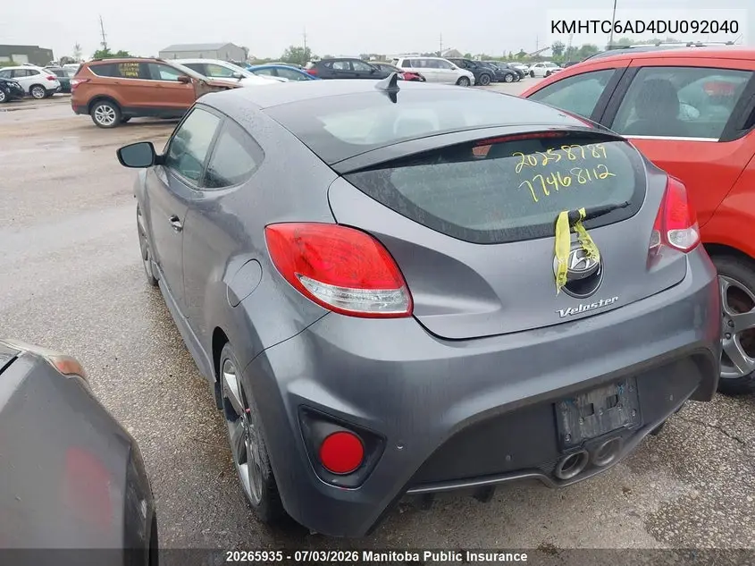 KMHTC6AD4DU092040 2013 Hyundai Veloster