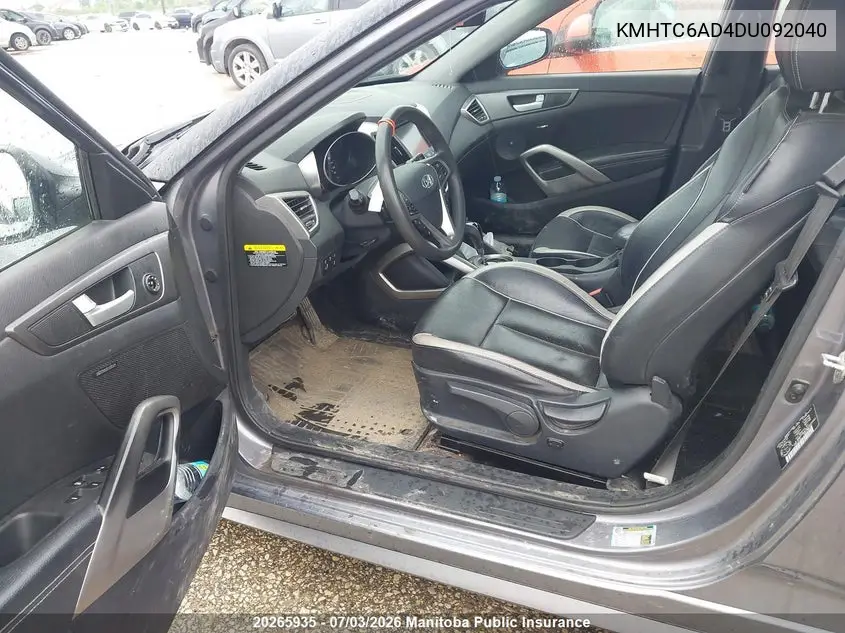KMHTC6AD4DU092040 2013 Hyundai Veloster