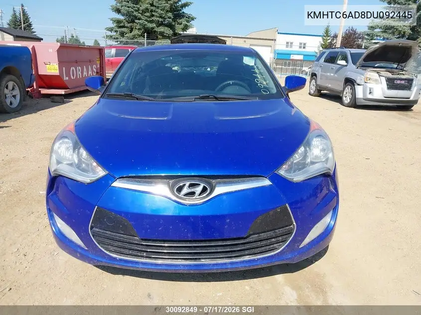 2013 Hyundai Veloster VIN: KMHTC6AD8DU092445 Lot: 30092849
