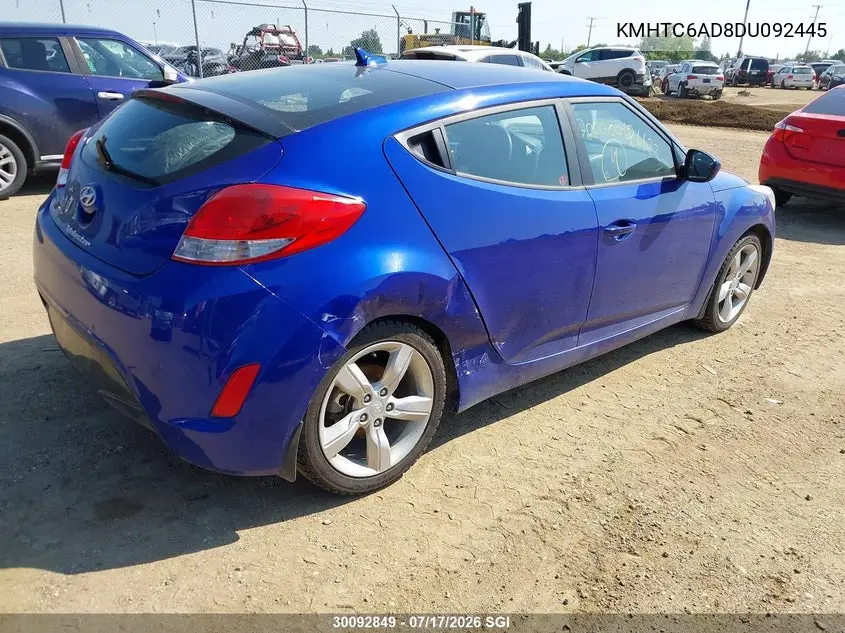 2013 Hyundai Veloster VIN: KMHTC6AD8DU092445 Lot: 30092849
