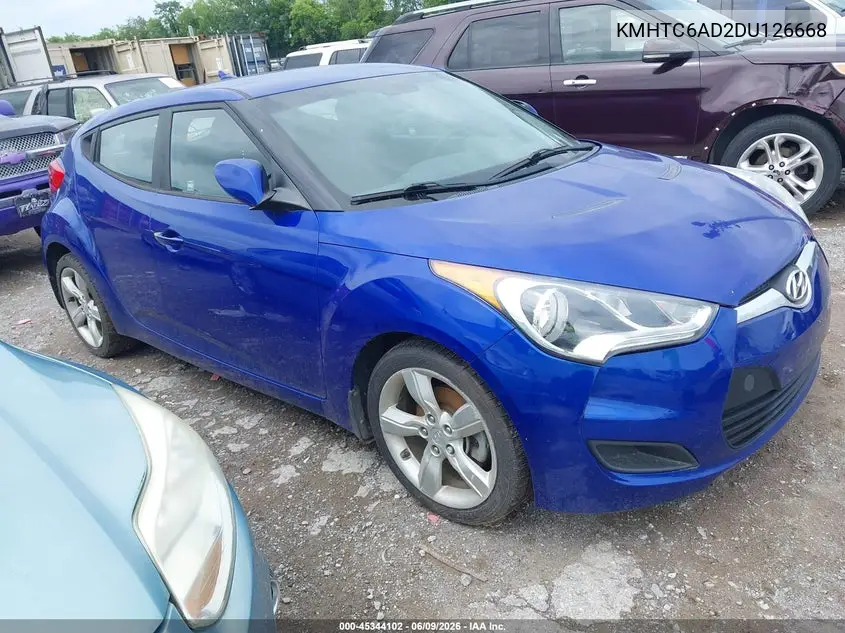 2013 Hyundai Veloster Base W/Black VIN: KMHTC6AD2DU126668 Lot: 45344102