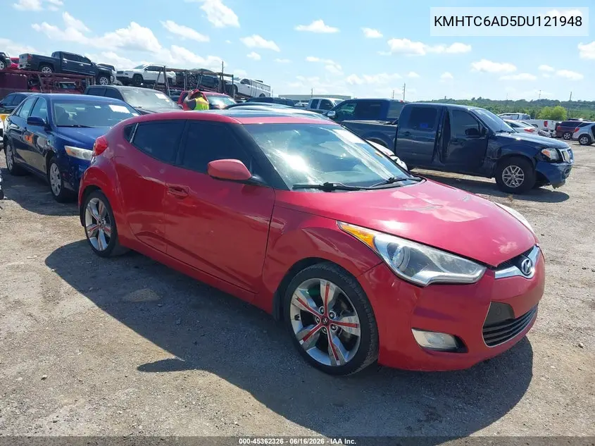 2013 Hyundai Veloster Base W/Gray VIN: KMHTC6AD5DU121948 Lot: 45362326