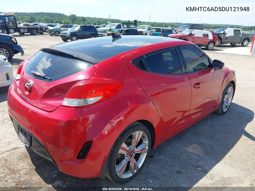 2013 Hyundai Veloster Base W/Gray VIN: KMHTC6AD5DU121948 Lot: 45362326