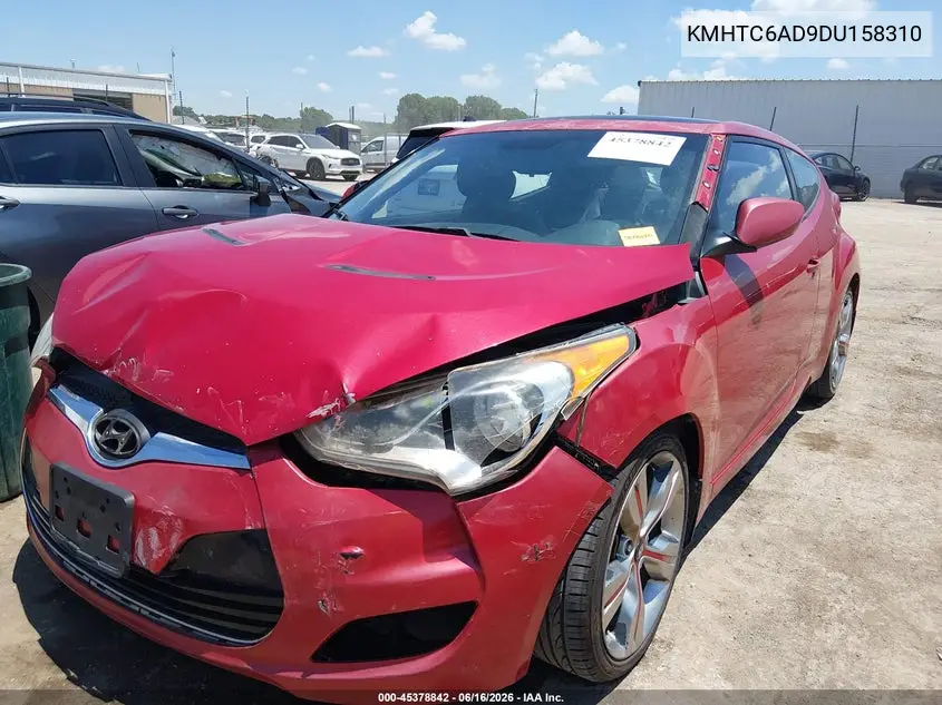 2013 Hyundai Veloster Base W/Black VIN: KMHTC6AD9DU158310 Lot: 45378842