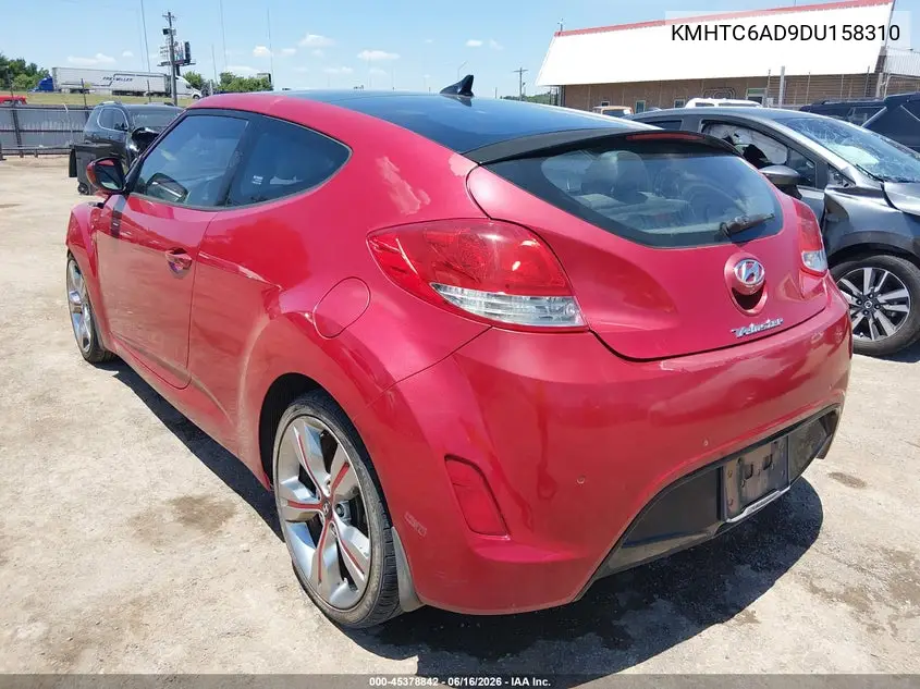 2013 Hyundai Veloster Base W/Black VIN: KMHTC6AD9DU158310 Lot: 45378842