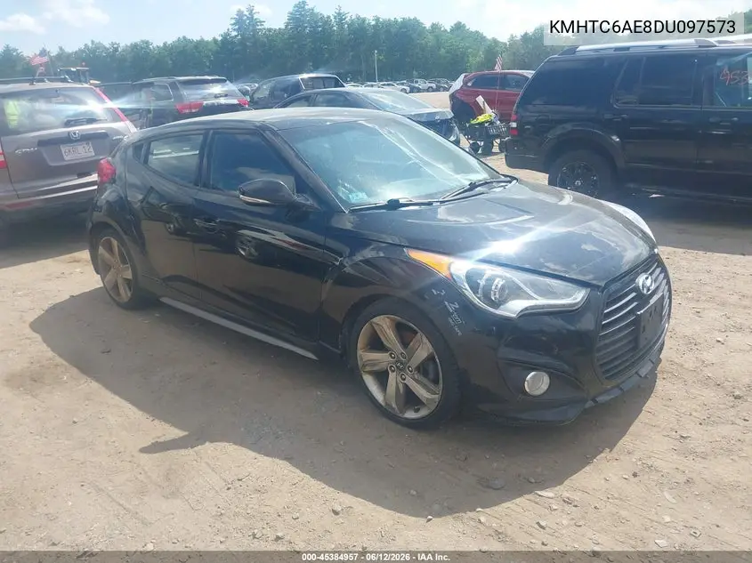 2013 Hyundai Veloster Turbo W/Black VIN: KMHTC6AE8DU097573 Lot: 45384957