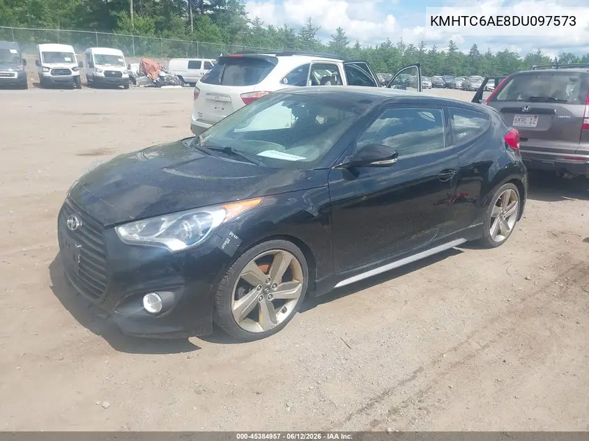 2013 Hyundai Veloster Turbo W/Black VIN: KMHTC6AE8DU097573 Lot: 45384957