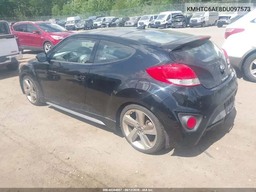 2013 Hyundai Veloster Turbo W/Black VIN: KMHTC6AE8DU097573 Lot: 45384957