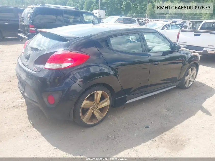 2013 Hyundai Veloster Turbo W/Black VIN: KMHTC6AE8DU097573 Lot: 45384957