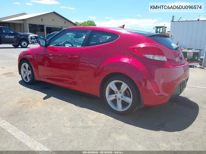 2013 Hyundai Veloster Base W/Gray VIN: KMHTC6AD6DU096574 Lot: 45388542