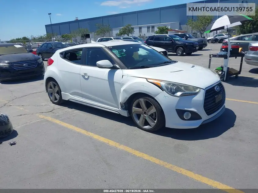 2013 Hyundai Veloster Turbo W/Black VIN: KMHTC6AE6DU139755 Lot: 45427939