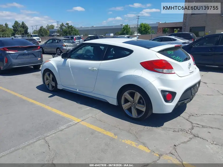 2013 Hyundai Veloster Turbo W/Black VIN: KMHTC6AE6DU139755 Lot: 45427939