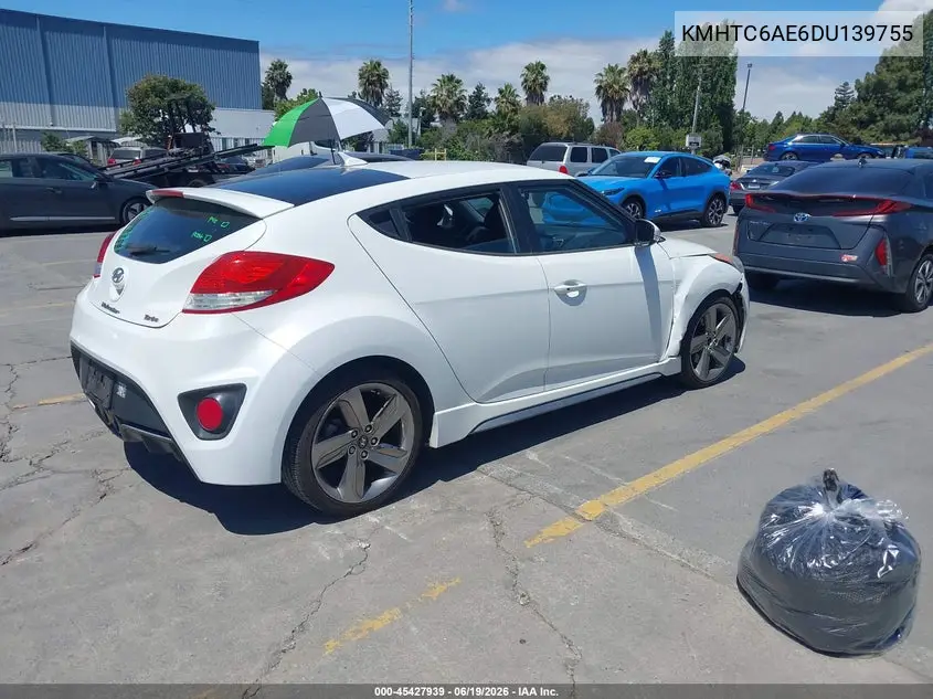 2013 Hyundai Veloster Turbo W/Black VIN: KMHTC6AE6DU139755 Lot: 45427939