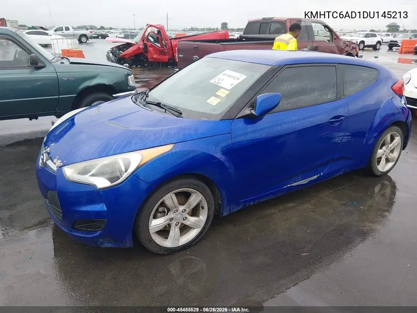 2013 Hyundai Veloster Base W/Black VIN: KMHTC6AD1DU145213 Lot: 45485529