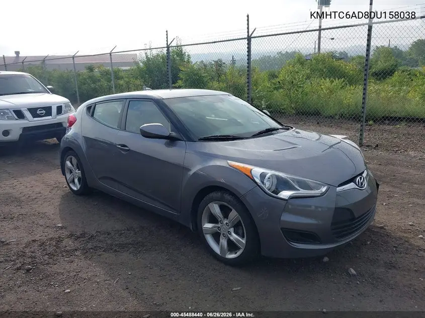2013 Hyundai Veloster Base W/Black VIN: KMHTC6AD8DU158038 Lot: 45488440