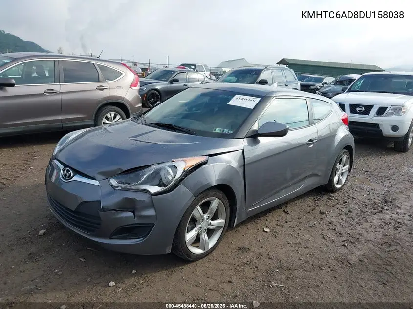 2013 Hyundai Veloster Base W/Black VIN: KMHTC6AD8DU158038 Lot: 45488440