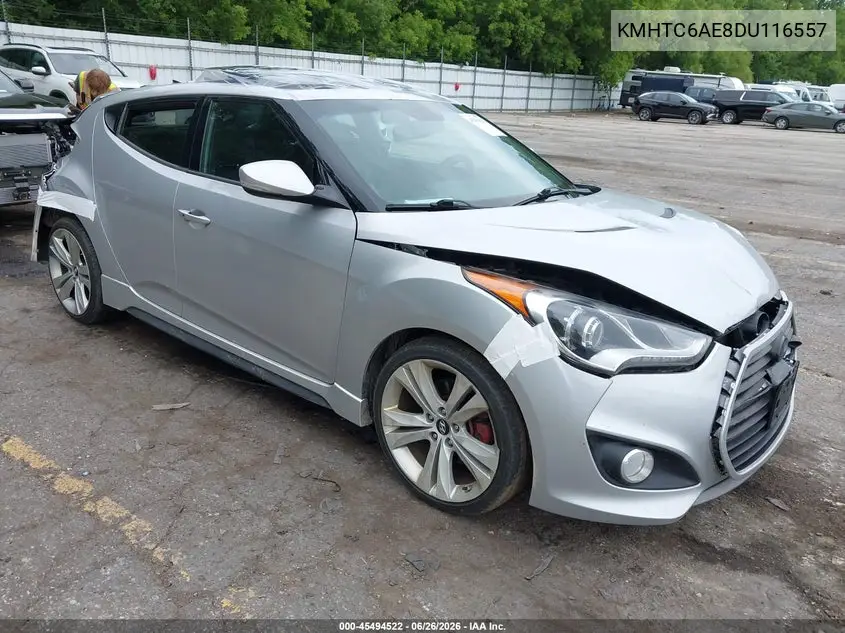 2013 Hyundai Veloster Turbo W/Black VIN: KMHTC6AE8DU116557 Lot: 45494522