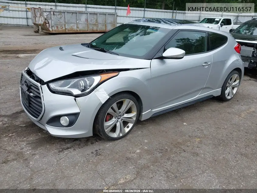 2013 Hyundai Veloster Turbo W/Black VIN: KMHTC6AE8DU116557 Lot: 45494522