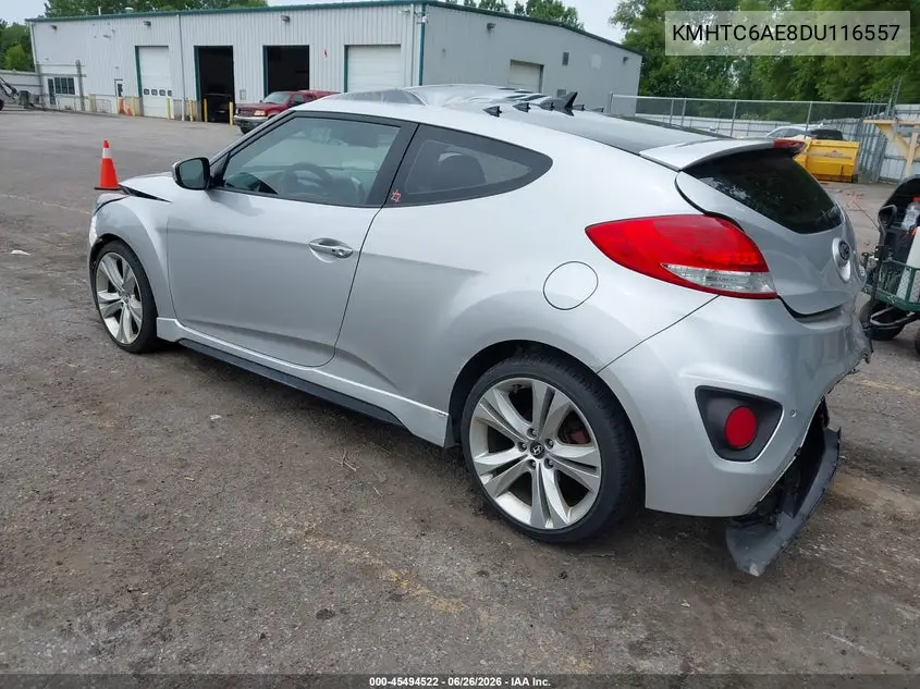 2013 Hyundai Veloster Turbo W/Black VIN: KMHTC6AE8DU116557 Lot: 45494522