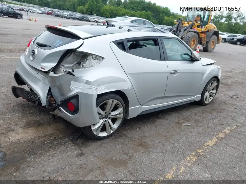 2013 Hyundai Veloster Turbo W/Black VIN: KMHTC6AE8DU116557 Lot: 45494522