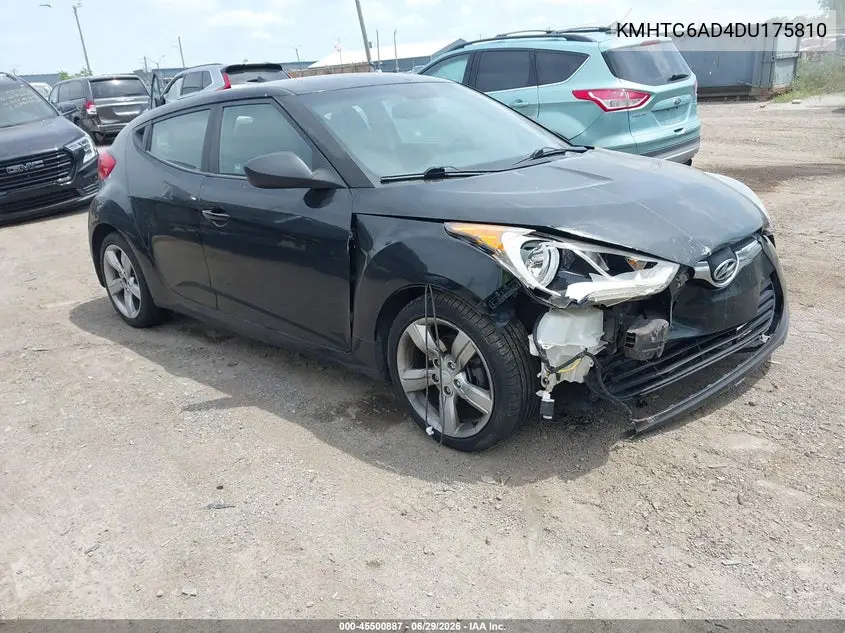 2013 Hyundai Veloster Base W/Black VIN: KMHTC6AD4DU175810 Lot: 45500887