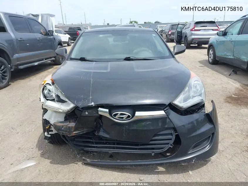 2013 Hyundai Veloster Base W/Black VIN: KMHTC6AD4DU175810 Lot: 45500887