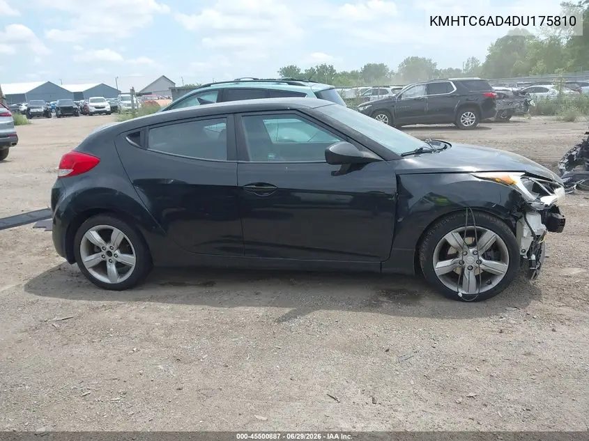 2013 Hyundai Veloster Base W/Black VIN: KMHTC6AD4DU175810 Lot: 45500887