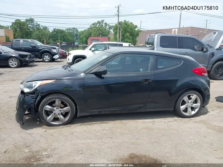 2013 Hyundai Veloster Base W/Black VIN: KMHTC6AD4DU175810 Lot: 45500887