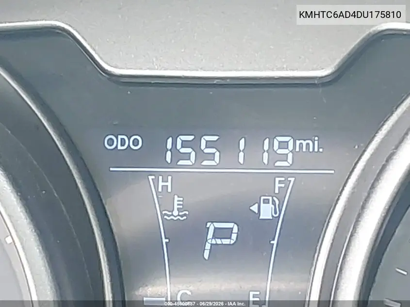 2013 Hyundai Veloster Base W/Black VIN: KMHTC6AD4DU175810 Lot: 45500887