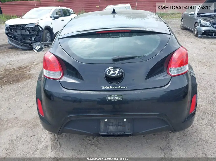 2013 Hyundai Veloster Base W/Black VIN: KMHTC6AD4DU175810 Lot: 45500887