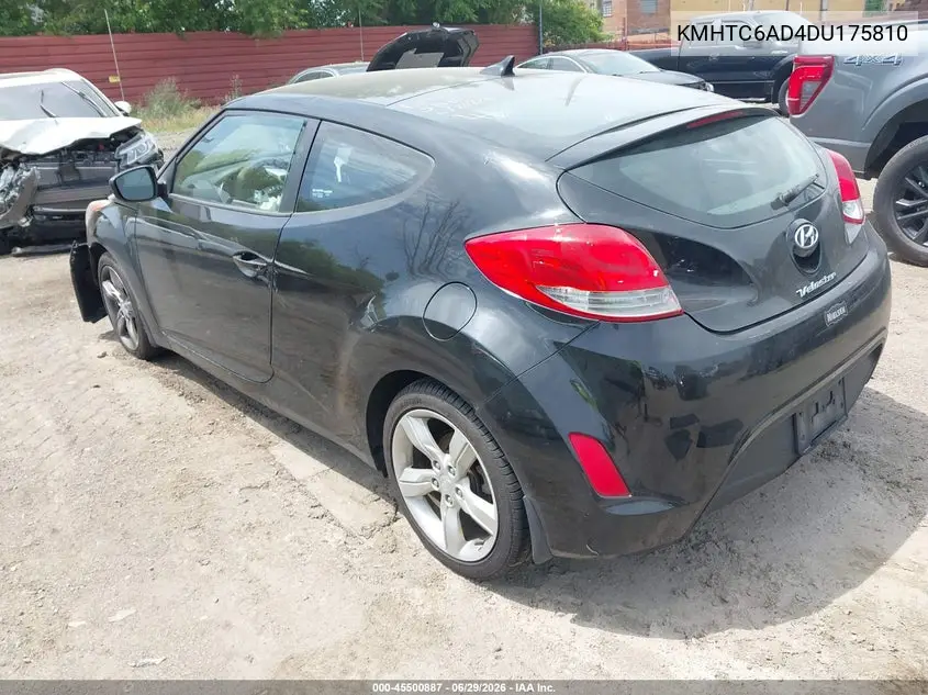 2013 Hyundai Veloster Base W/Black VIN: KMHTC6AD4DU175810 Lot: 45500887