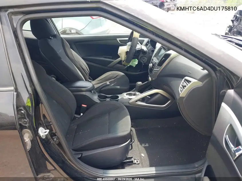 2013 Hyundai Veloster Base W/Black VIN: KMHTC6AD4DU175810 Lot: 45500887