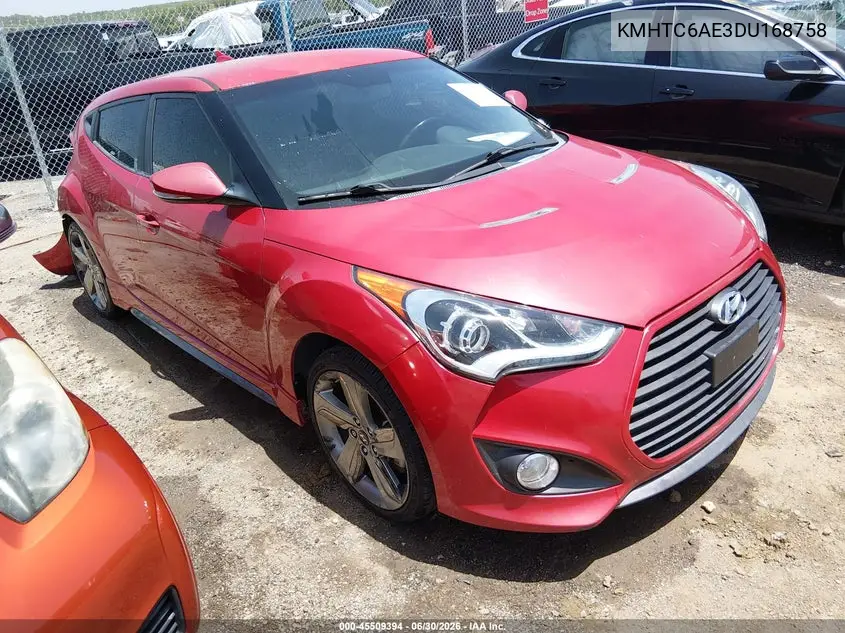 2013 Hyundai Veloster Turbo W/Black VIN: KMHTC6AE3DU168758 Lot: 45509394