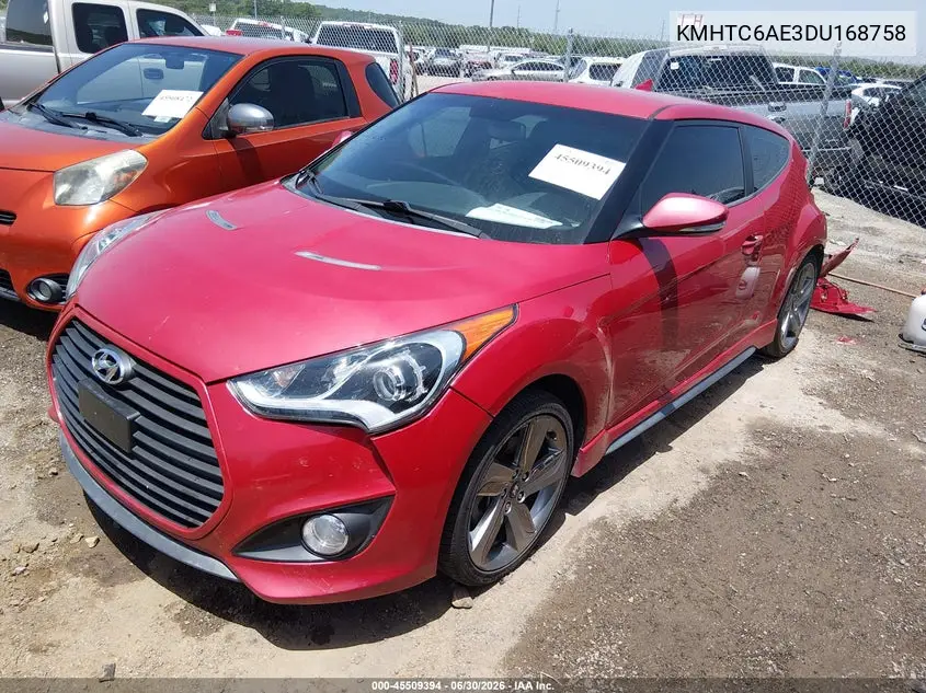 2013 Hyundai Veloster Turbo W/Black VIN: KMHTC6AE3DU168758 Lot: 45509394